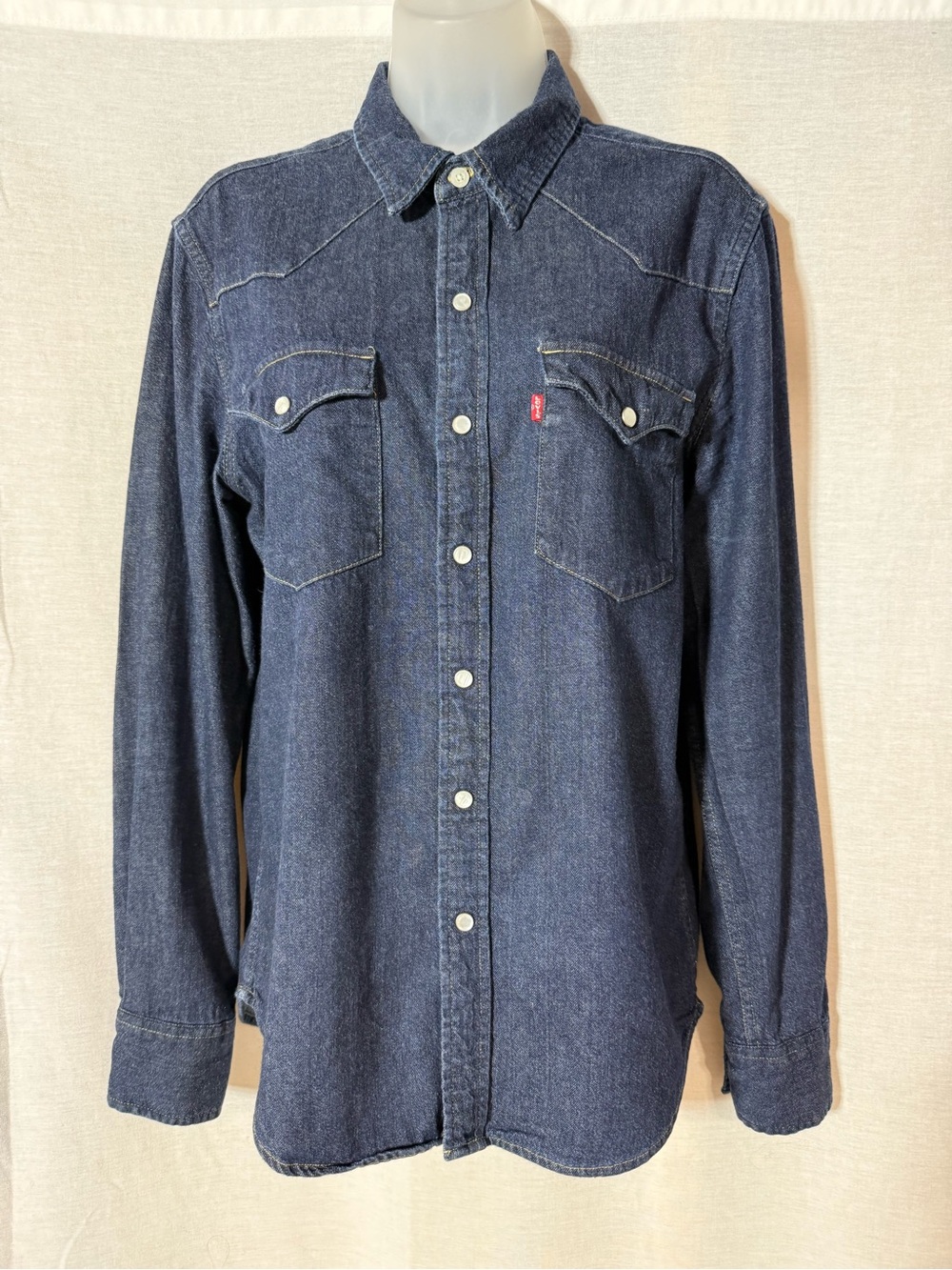 Levi's Women’s Indigo Denim Western Button-Down Shirt Size Small
